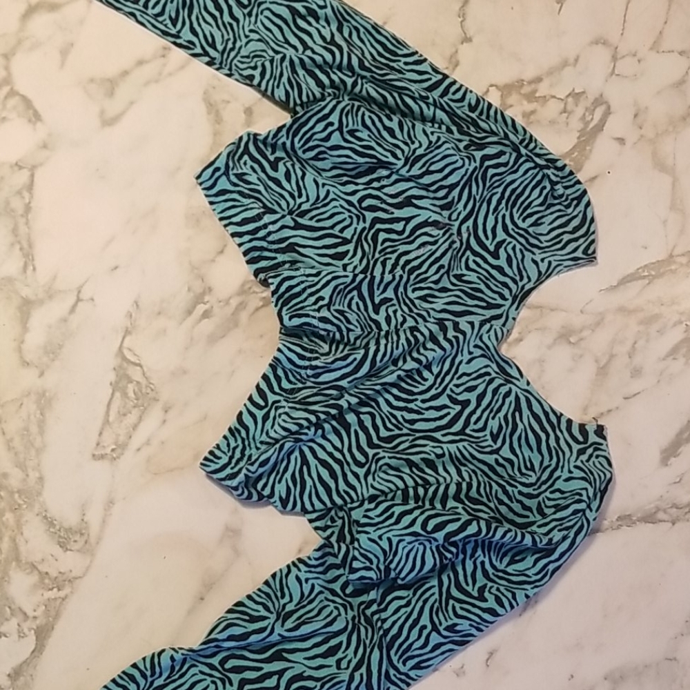 Blue tiger crop top